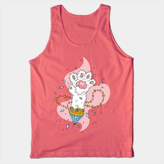 Lucky Paw - Cute Cat Illustration Tank Top by bblane